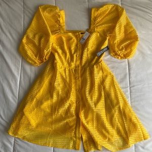 NY&Co. Yellow Eyelet Dress
